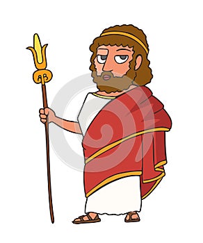 Ancient Greek king cartoon portrait