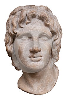 Ancient greek marble head of Alexander the Great