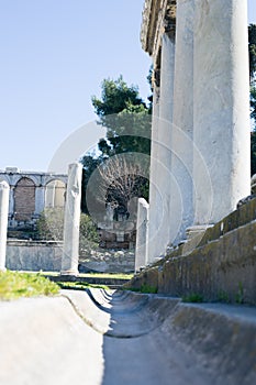 Ancient Greek marble pillar in Athens