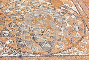 Ancient Greek mocaic in palaestra of Dion, Greece
