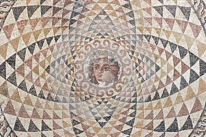 ancient greek mosaic of medusa (heritage, archaeology)