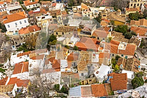 Ancient Greek Neighborhoods From Acropolis Athens Greece