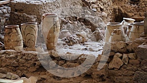 Ancient Greek Pots at Archeological Excavation