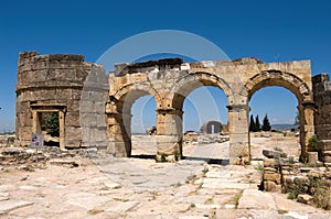 The ancient Greek and Roman city of Hierapolis photo
