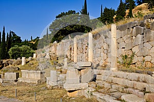 Ancient Greek Ruins, Sacred Way, Sancuary of Apollo, Delphi, Greece