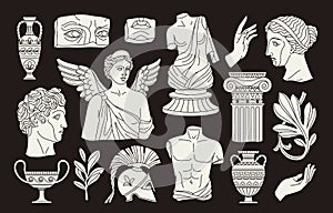 Ancient Greek sculptures set
