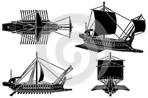 The Ancient Greek Ship Illustration Isolated Vector