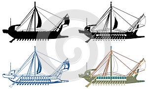 The Ancient Greek Ship Illustration Isolated Vector