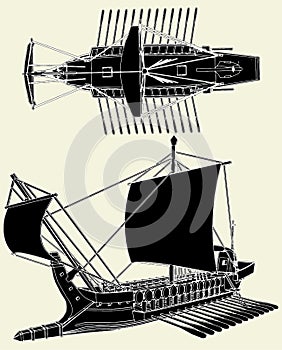 The Ancient Greek Ship Vector 01