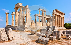 Ancient greek temple of Aphaea in Aegina