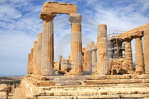 Ancient Greek temple of Juno in Agrigento, Sicily, Italy