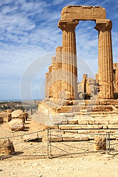 Ancient Greek temple of Juno in Agrigento, Sicily, Italy