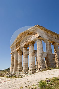 Ancient Greek temple Segesta front view