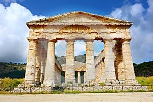 Ancient Greek Temple of Segesta, Sicily, Italy