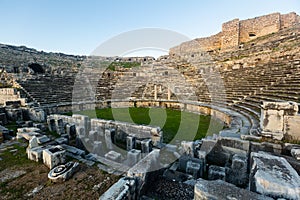 Ancient Greek theatre ruins of Miletus, Turkey photo