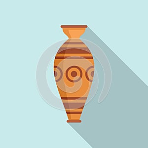 Ancient greek vase icon flat vector. Antique pottery