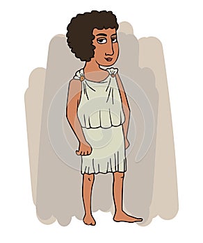Ancient greek young man in chiton photo