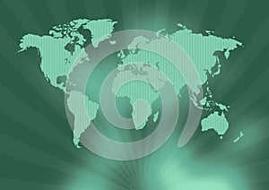 Ancient green world map