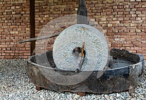 ancient grinding stone from a flourmill