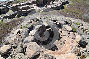 ancient guanche rock ruins in gran canaria