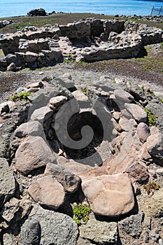 ancient guanche rock ruins in gran canaria