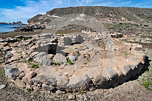 ancient guanche rock ruins in gran canaria