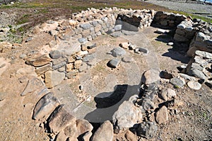 ancient guanche rock ruins in gran canaria