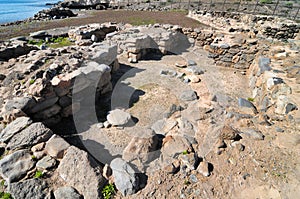 ancient guanche rock ruins in gran canaria