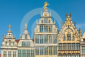 Ancient guild houses in Antwerp center, Belgium