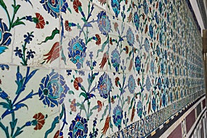 Ancient hand made Turkish - Ottoman tiles. Istambul, Turkey photo