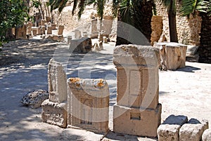 Ancient Headstones at the Sanctuary of Trophet, Roman Carthage, Tunisia