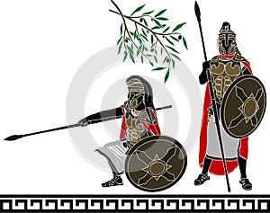 Ancient hellenic warriors photo