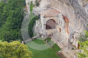 Ancient hermitage and cave of Saint Bernabe, in Burgos, Spain. photo