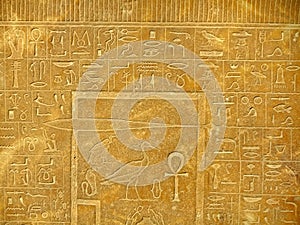 Ancient hieroglyphics on display outside Egyptian museum, Cairo