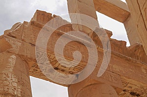 Ancient Hieroglyphs Karnak Temple column