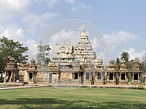 Ancient Hindu Shiva temple of Kanchi Kailsanathar temple in Kanchipuram, Tamil nadu.