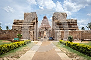 Ancient Hindu temple in India - full frontal view