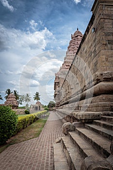 Ancient Hindu temple in India - side passage