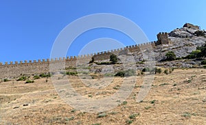 Ancient historic Genoese castle or fortress