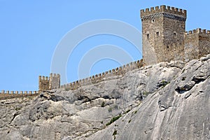 Ancient historic Genoese castle or fortress