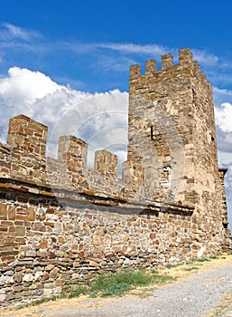 Ancient historic Genoese castle or fortress