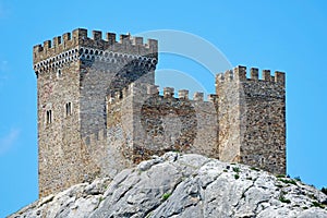 Ancient historic Genoese castle or fortress