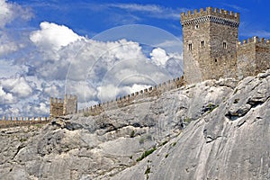Ancient historic Genoese castle or fortress