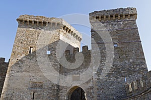 Ancient historic Genoese castle or fortress