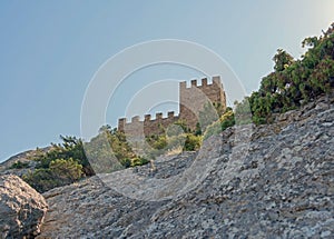 Ancient historic Genoese castle or fortress