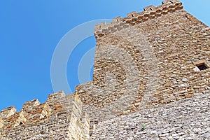 Ancient historic Genoese castle or fortress