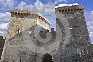 Ancient historic Genoese castle or fortress