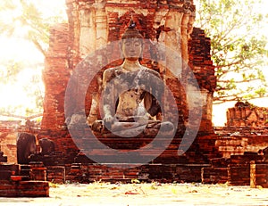 Ancient historic site in Ayuttaya province,Thailand.