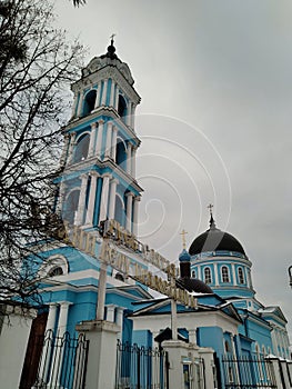 Ancient historical building of orthodox church cathedral in Bogorodsk Noginsk