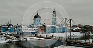 Ancient historical building of orthodox church cathedral in Bogorodsk Noginsk